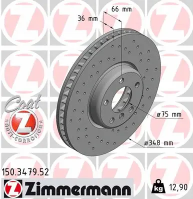 Disque de frein ZIMMERMANN 150.3479.52