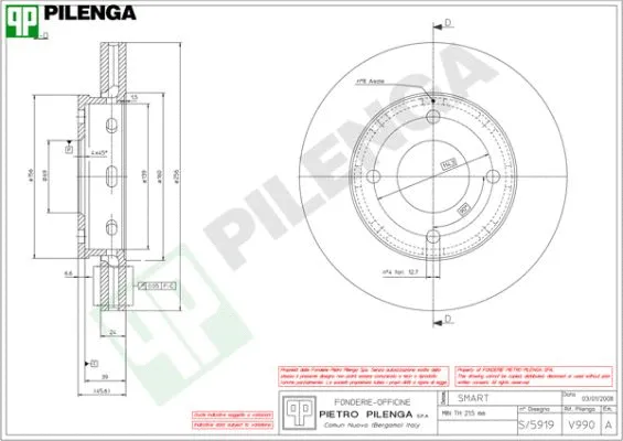 Disque de frein PILENGA V990