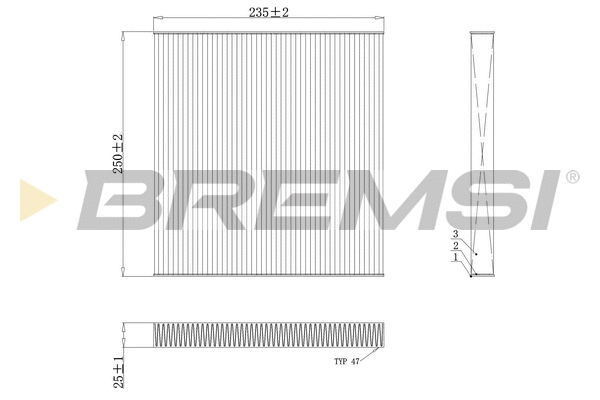 Filtre, air de l'habitacle BREMSI FC0082