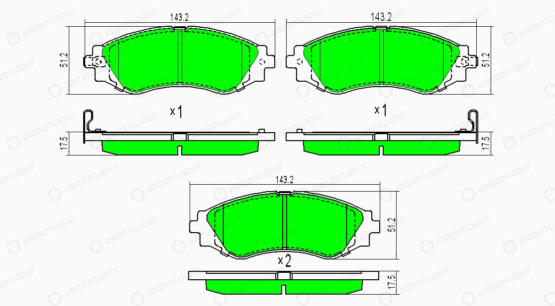 Kit de plaquettes de frein, frein à disque Automotive Adriado GLBP0186