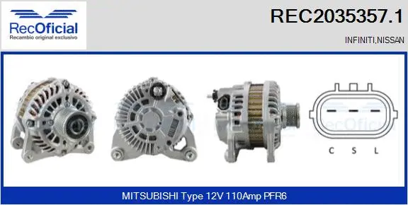 Alternateur RECOFICIAL REC2035357.1