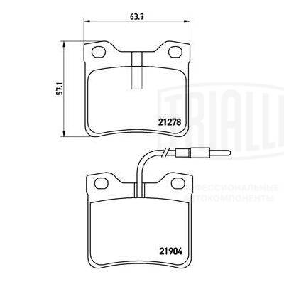 Kit de plaquettes de frein, frein à disque TRIALLI PF 4065