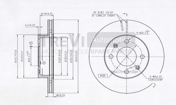 Disque de frein TREVI AUTOMOTIVE BD1186