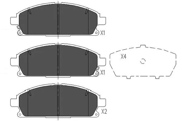Kit de plaquettes de frein, frein à disque KAVO PARTS KBP-6515