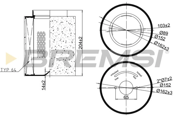 Filtre à air BREMSI FA2405