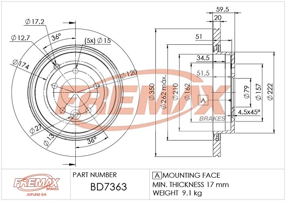 Disque de frein FREMAX BD-7363