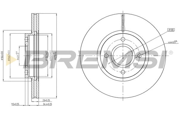 Disque de frein BREMSI CD8461V