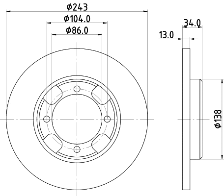 Disque de frein PAGID 52203