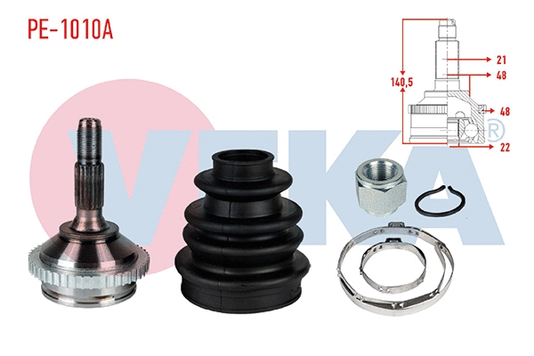 Jeu de joints, arbre de transmission VEKA PE-1010A