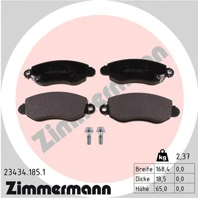 Kit de plaquettes de frein, frein à disque ZIMMERMANN 23434.185.1