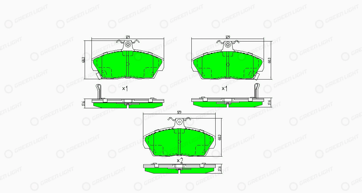 Kit de plaquettes de frein, frein à disque Automotive Adriado GLBP0140