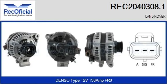 Alternateur RECOFICIAL REC2040308.1
