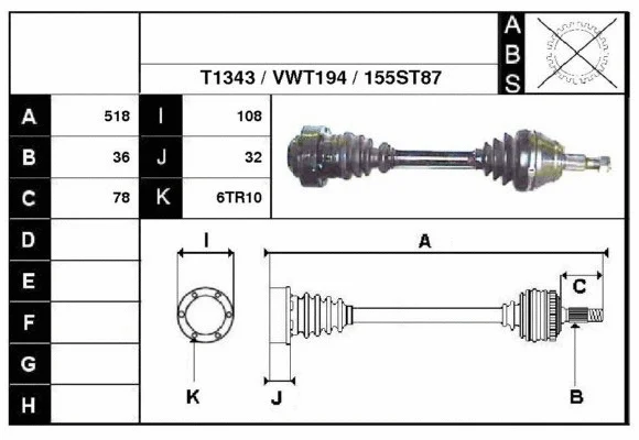Arbre de transmission Technika 67155