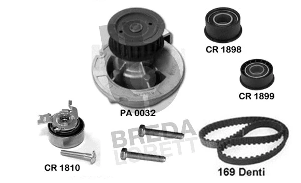 Pompe à eau + kit de courroie crantée BREDA LORETT KPA0028D