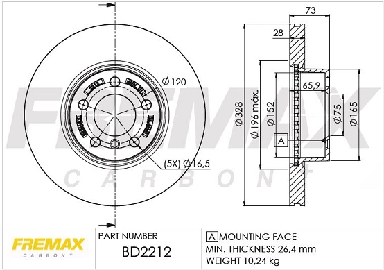 Disque de frein FREMAX BD-2212
