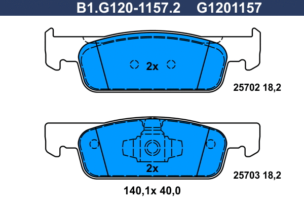 Kit de plaquettes de frein, frein à disque GALFER B1.G120-1157.2
