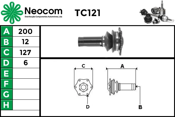 Arbre de transmission NEOCOM TC121