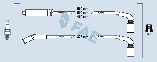 Kit de câbles d'allumage FAE 83562
