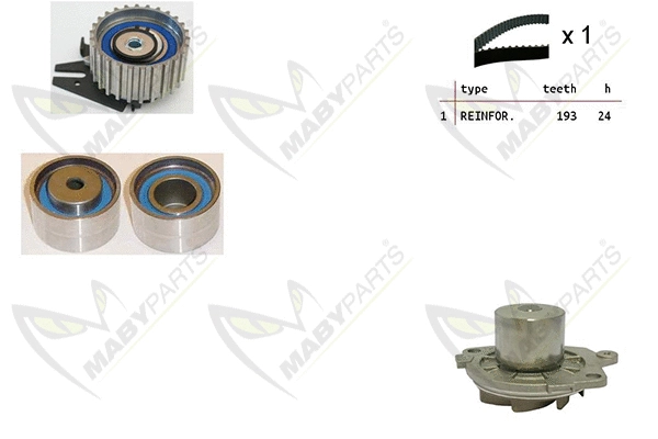 Pompe à eau + kit de courroie crantée MABYPARTS OBKWP0107