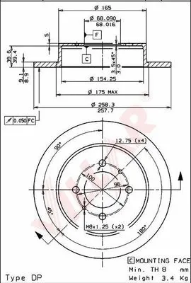 Disque de frein VILLAR 628.1060