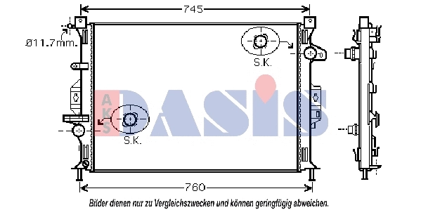 Radiateur, refroidissement du moteur AKS DASIS 092046N