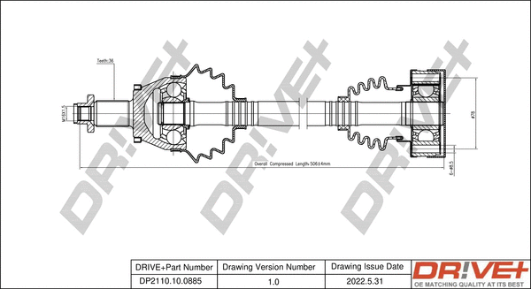 Arbre de transmission Dr!ve+ DP2110.10.0885