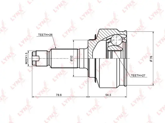 Jeu de joints, arbre de transmission LYNXAUTO CO-3694