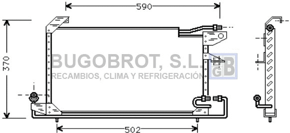 Condenseur, climatisation BUGOBROT 62-VW5151