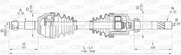 Arbre de transmission OPEN PARTS DRS6440.00
