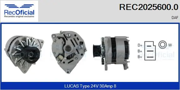 Alternateur RECOFICIAL REC2025600.0
