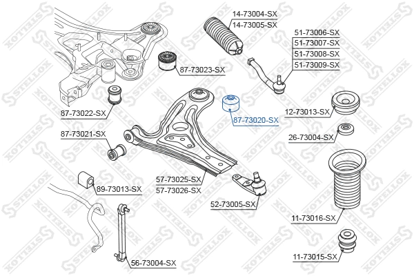 Suspension, bras de liaison STELLOX 87-73020-SX