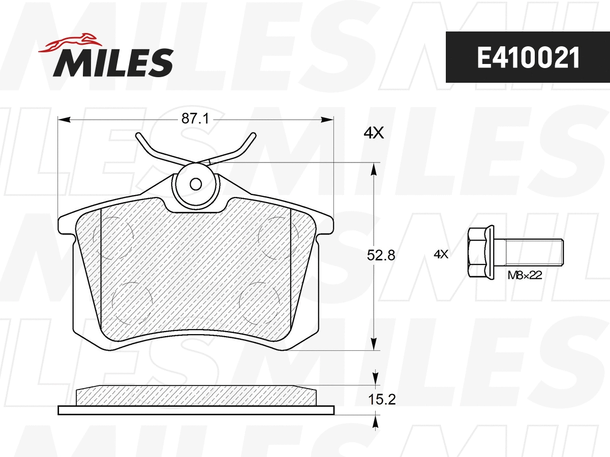 Kit de plaquettes de frein, frein à disque MILES E410021