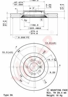 Disque de frein VILLAR 628.2208