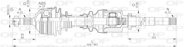 Arbre de transmission OPEN PARTS DRS6246.00