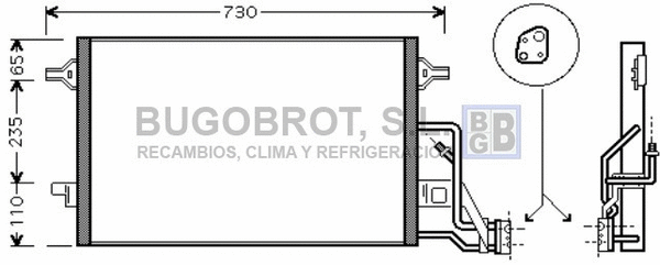 Condenseur, climatisation BUGOBROT 62-VW5190