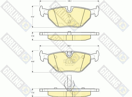 Kit de plaquettes de frein, frein à disque GIRLING 6113442