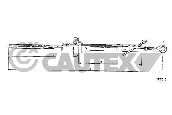 Tirette à câble, commande d'embrayage CAUTEX 012931