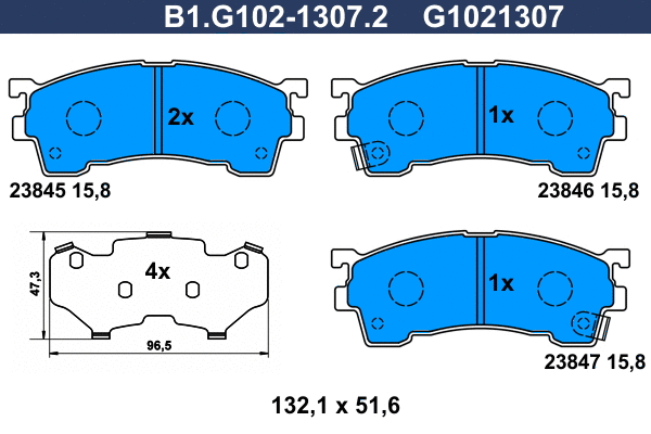 Kit de plaquettes de frein, frein à disque GALFER B1.G102-1307.2