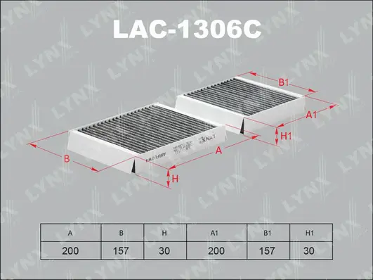 Filtre, air de l'habitacle LYNXAUTO LAC-1306C