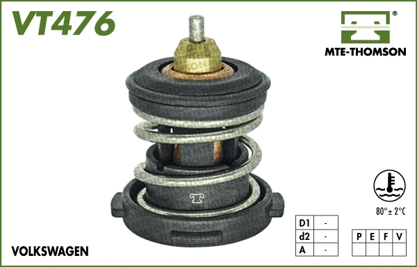 Thermostat, liquide de refroidissement MTE-THOMSON VT476.87
