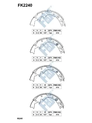 Jeu de mâchoires de frein FBK FK2240