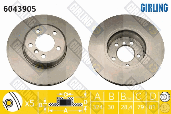 Disque de frein GIRLING 6043905