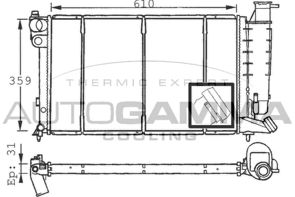 Radiateur, refroidissement du moteur AUTOGAMMA 101473