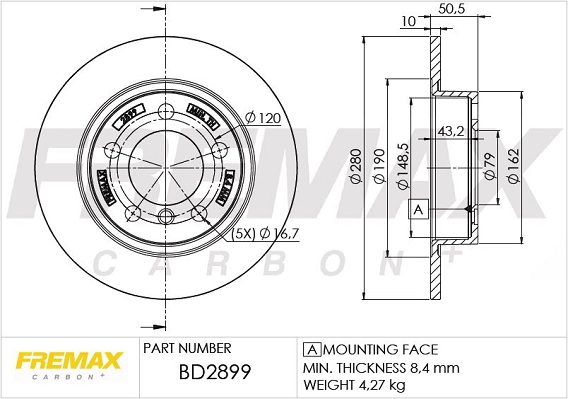 Disque de frein FREMAX BD-2899
