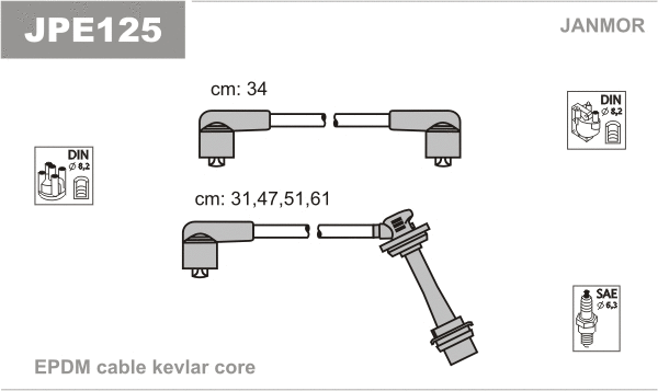 Kit de câbles d'allumage JANMOR JPE125