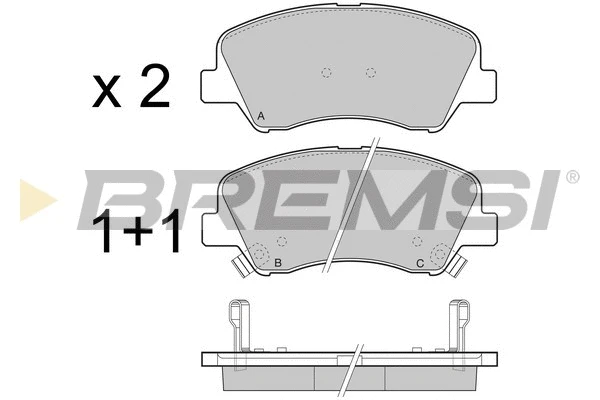 Kit de plaquettes de frein, frein à disque BREMSI BP3470