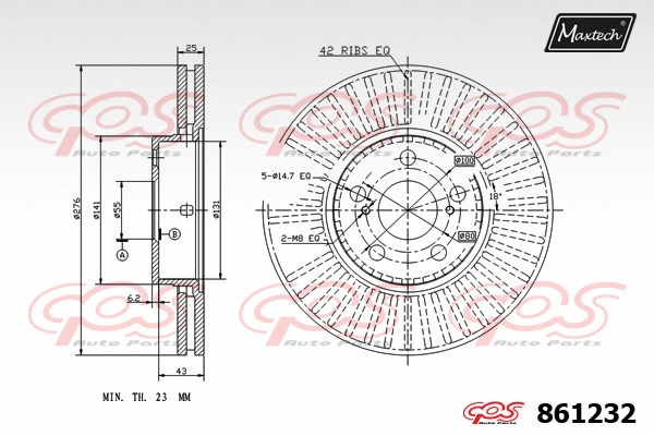 Disque de frein MAXTECH 861232