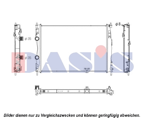 Radiateur, refroidissement du moteur AKS DASIS 070137N