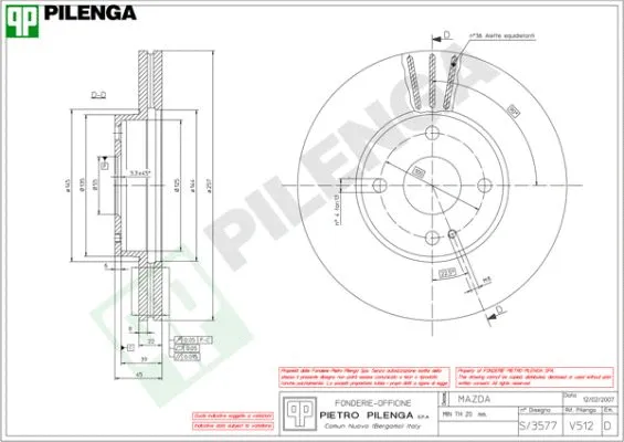 Disque de frein PILENGA V512