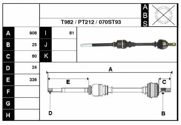Arbre de transmission Technika 28070